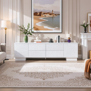 Sunvega Modern TV Stand with Storage Cabinets and Drawers for TVs up to 75 Inches