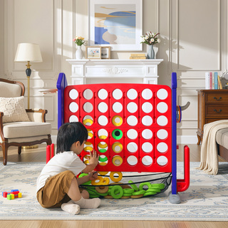 Sunvega 4-in-1 Giant Game Set with Basketball Hoop Ring Toss & Connect 4