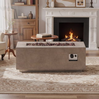 Sunvega Modern 40" 40,000 BTU Rectangular Lightweight Concrete Propane Fire Pit