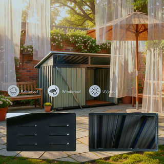 Sunvega 5x3ft Outdoor Metal Storage Shed with Transparent Endurance Plate