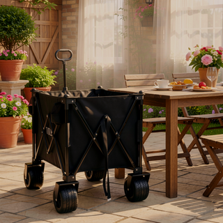Sunvega Collapsible Wagon with Canopy 480Lbs Capacity 7" All-Terrain Wheels and Mosquito Net