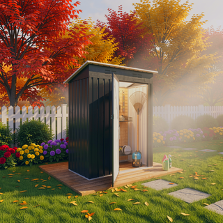 Sunvega 5X3 FT Metal Outdoor Storage Shed with Lockable Door for Garden and Patio