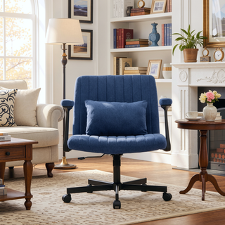 Sunvega Orange Criss Cross Armrest Office Chair with Wheels for Home Office