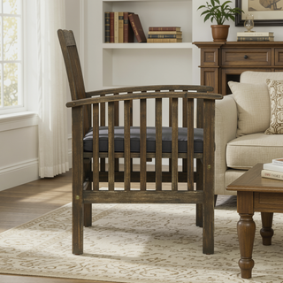 Sunvega Acacia Wood Dining Chairs with Water Resistant Cushions for Patio