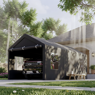 Sunvega 10x20ft Heavy Duty Waterproof Carport Canopy with Removable Doors and Windows