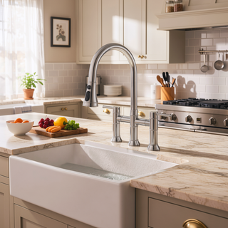 Sunvega High Arc Single Handle Stainless Steel Kitchen Faucet with Pull Down Sprayer