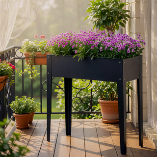 Sunvega Elevated Metal Raised Garden Bed Planter Box with Legs and Drain Holes