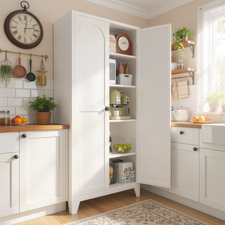 Sunvega 2 Shapely Steel Storage Cabinet with Lock and Adjustable Shelves for Kitchen Bedroom
