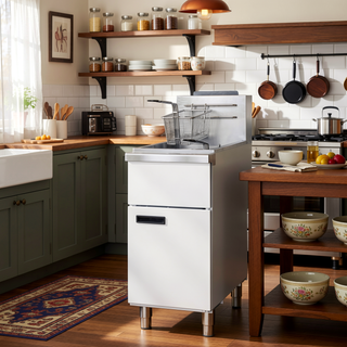 Sunvega 3-Burner Liquid Propane Commercial Deep Fryer with 90,000 BTU and Adjustable Thermostat