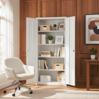 Sunvega High Strength Steel Storage Cabinet with Adjustable Shelves and Doors