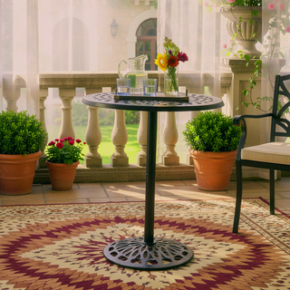 Sunvega Traditional Swivel Aluminum Bar Stool with Diamond Lattice Design