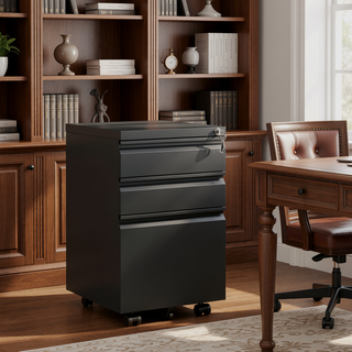 Sunvega 2 Drawer Mobile File Cabinet with Lock for Legal Letter A4 Size