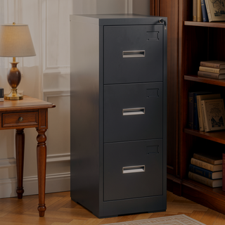 Sunvega 5 Drawer Metal Vertical File Cabinet with Lock on Wheels for Home Office