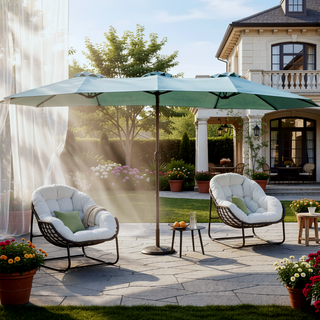 Sunvega 15-Foot Rectangular Outdoor Umbrella with Crank for Patio and Garden