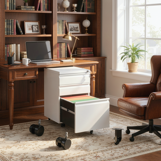 Sunvega 2 Drawer Mobile File Cabinet with Lock for Legal Letter A4 Size