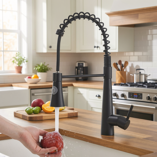 Sunvega Brushed Nickel Single Handle Kitchen Faucet with Pull Out Sprayer