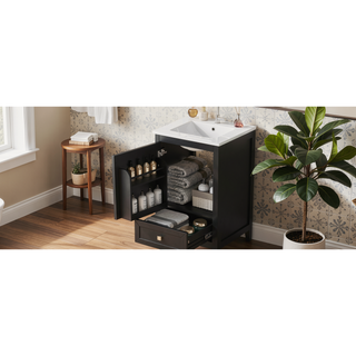Sunvega 20 Inch Bathroom Vanity with Ceramic Sink and Adjustable Leveling Pads