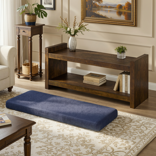 Sunvega Modern Accent Bench with Removable Cushion and Lower Storage Shelf