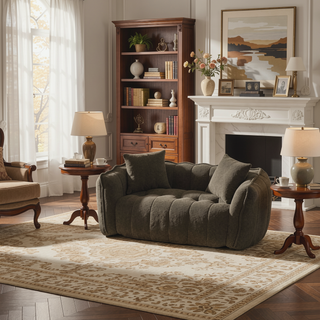 Sunvega Super Soft Chenille Bean Bag Chair with Armrests for Living Room