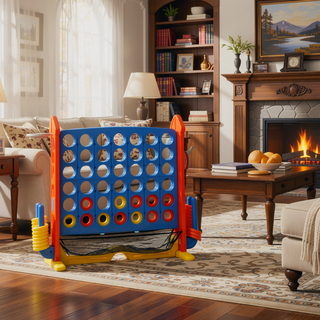 Sunvega 4-in-1 Giant Game Set with Basketball Hoop Ring Toss & Connect 4