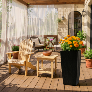 Sunvega 2 Pack Tall 21.7 Inch Crack-Resistant UV-Resistant Matte Planter Box for Indoor Outdoor