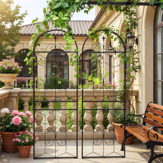 Sunvega 4 Pack 86.7" x 19.7" Metal Trellis for Climbing Plants Outdoor Rustproof