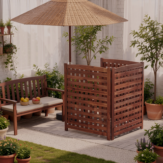 Sunvega 3-Panel Outdoor Air Conditioner Privacy Fence Screen for Garden and Patio