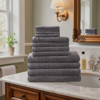 Sunvega Ultra Fresh Anti-Microbial 100% Cotton Quick Dry 12 Piece Towel Set