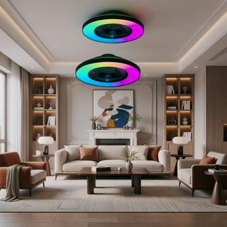 Sunvega 23-inch Smart Ceiling Fan Light with RGB LED Dimmable Color-Changing for Living Room