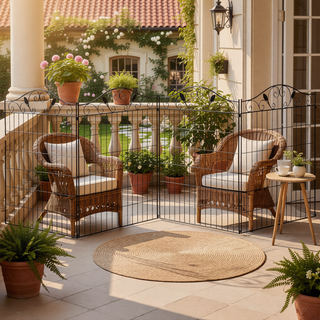 Sunvega Decorative Garden Fence Panel with Elegant Vine Patterns for Yard Landscaping