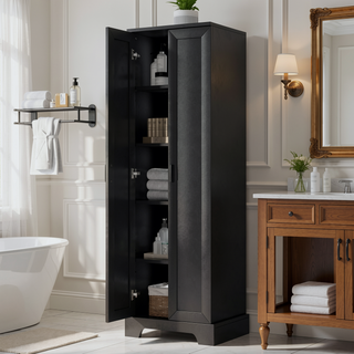 Sunvega Two Door Storage Cabinet with Adjustable Shelf Made of MDF Board for Bathroom