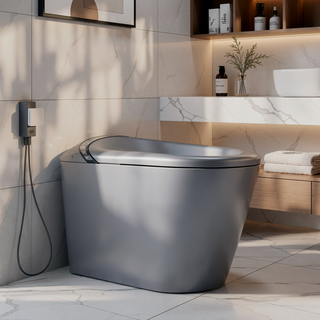 Sunvega Smart Toilet with Bidet Auto Open Close Seat Foot Sensor LED Night Light