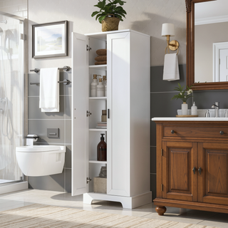 Sunvega Two Door Storage Cabinet with Adjustable Shelf Made of MDF Board for Bathroom