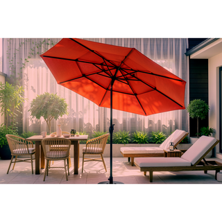 Sunvega 15-Foot Rectangular Outdoor Umbrella with Crank for Patio and Garden