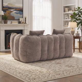 Sunvega Super Soft Chenille Bean Bag Chair with Armrests for Living Room