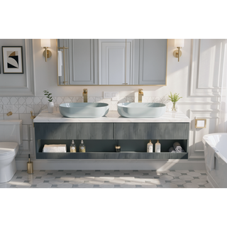 Sunvega 24x14 Inch White Oval Acrylic Above Counter Bathroom Vessel Sink