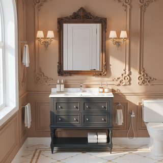 Sunvega 36 Inch Freestanding Vanity Cabinet with Sink Combo and 4 Drawers