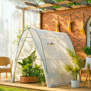 Sunvega Upgraded Walk-in Tunnel Greenhouse with PE Cover and Mesh Door