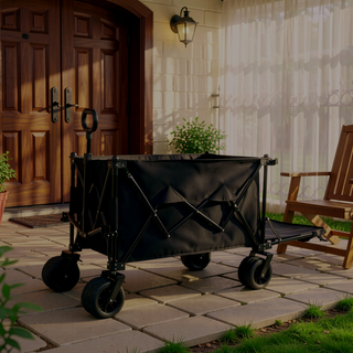 Sunvega Foldable Wagon Cart with Extended Tailgate Large All-Terrain Wheels 480LBS