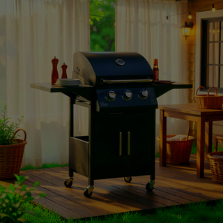 Sunvega 2 Burner Portable Gas BBQ Grill with Lid Thermometer and Foldable Legs