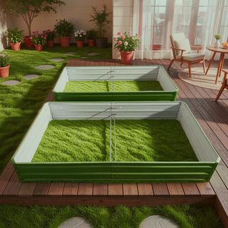 Sunvega 2 Pack Metal Raised Garden Bed Kit for Vegetables Flowers and Herbs