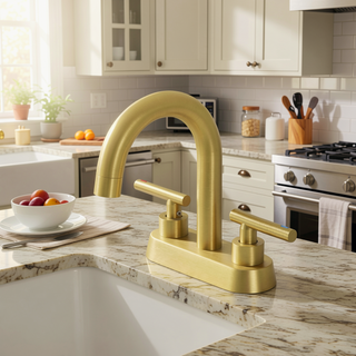 Sunvega 4 Inch Dual Handle Vanity Faucet with Leak-Free Brass and Bubble Flow Design