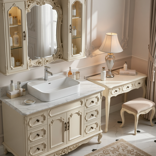 Sunvega White Ceramic Countertop Basin with High-Gloss Stain-Resistant Finish