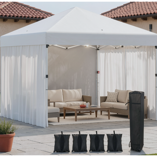 Sunvega Pop Up Canopy Tent with Three Sidewalls and Adjustable Height Legs