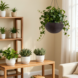Sunvega 2 Pack Tall 21.7 Inch Crack-Resistant UV-Resistant Matte Planter Box for Indoor Outdoor