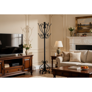 Sunvega Free Standing Entryway Hall Tree with 8 Hooks and Umbrella Holder