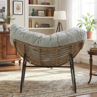 Sunvega Wicker Papasan Lounge Rocking Chair for Indoor and Outdoor Relaxation