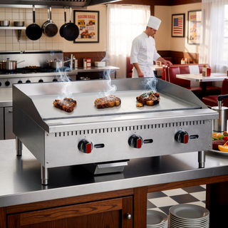 Sunvega CSA Certified 36 Inch Commercial Countertop Griddle with 90000 BTU