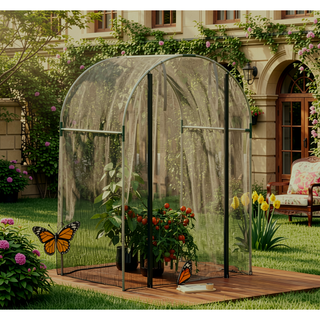 Sunvega Galvanized Steel Plant Cage with Zippered Door for Garden Protection
