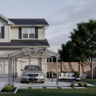 Sunvega 10x19 FT Arched Aluminum Carport with Polycarbonate Roof and Waterproof Design